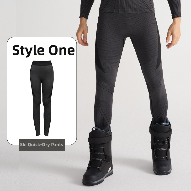 Ātrās žāvēšanas slēpošanas komplekts — silts pamatslānis, kokvilnas maisījums (Spandex 13%, Nylon 61%, Polyester 26%), Ziema/Rudens, Vīrieši, Darbības: skrējiens, riteņbraukšana, sniegs un ledus, pārgājieni