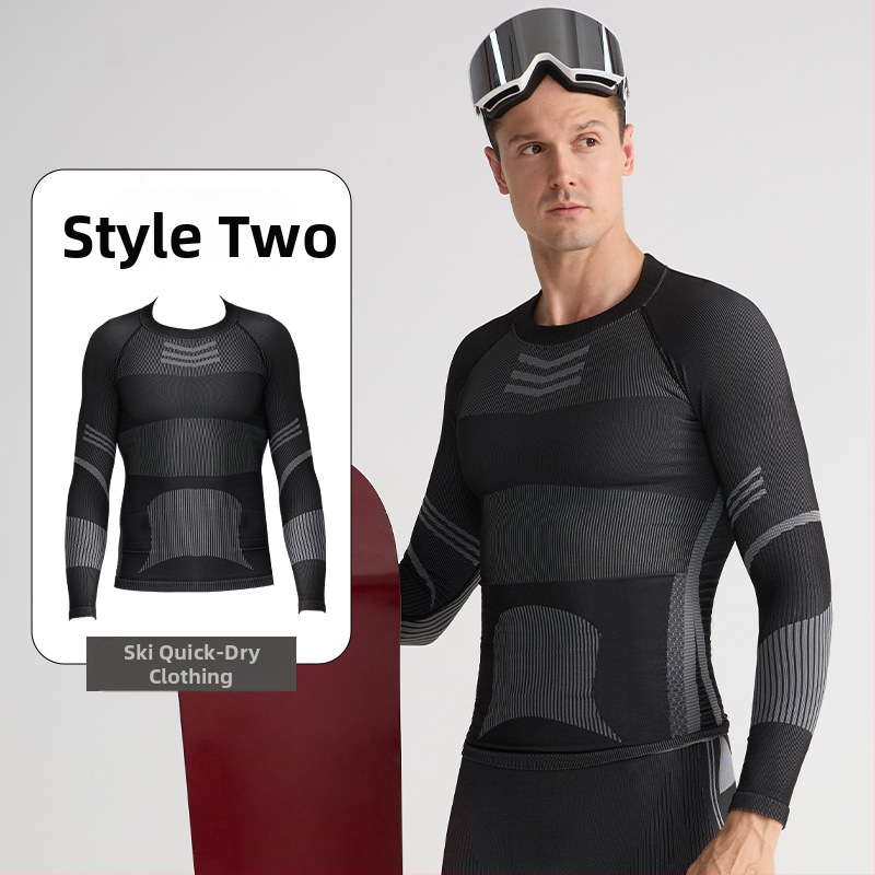 Ātrās žāvēšanas slēpošanas komplekts — silts pamatslānis, kokvilnas maisījums (Spandex 13%, Nylon 61%, Polyester 26%), Ziema/Rudens, Vīrieši, Darbības: skrējiens, riteņbraukšana, sniegs un ledus, pārgājieni