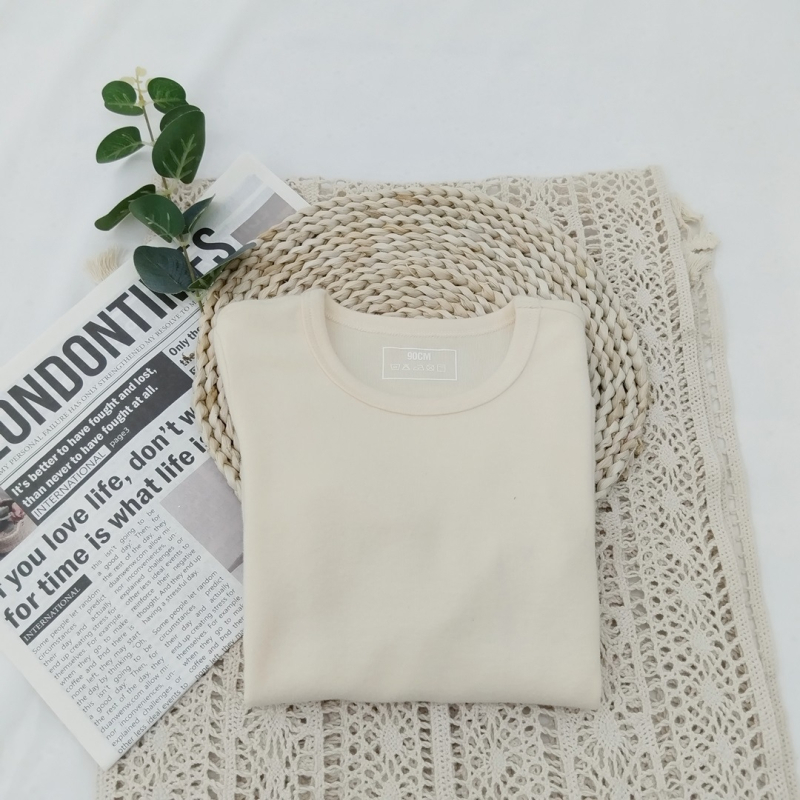 Vaikiškas apatinis marškinėlis, korejiečių stilius, ilgos rankovės, vienos spalvos, 95% medvilnė, 3–8 metų vaikams, žiemos–pavasario–rudens sezonai