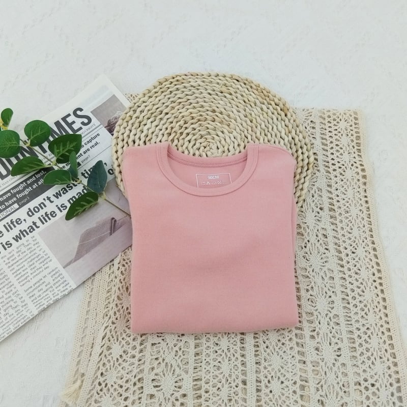 Vaikiškas apatinis marškinėlis, korejiečių stilius, ilgos rankovės, vienos spalvos, 95% medvilnė, 3–8 metų vaikams, žiemos–pavasario–rudens sezonai