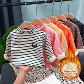 Vaikų fleece apsauginis šiltas viršutinis su pusaukliu kaklu, ilgomis rankovėmis, 95% poliesteris