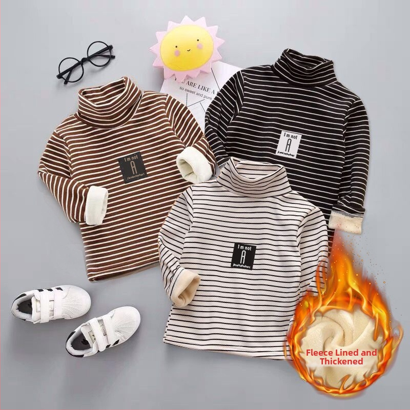 Vaikų fleece apsauginis šiltas viršutinis su pusaukliu kaklu, ilgomis rankovėmis, 95% poliesteris