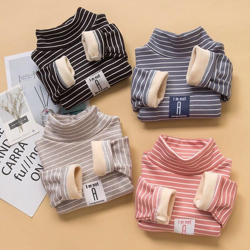 Vaikų fleece apsauginis šiltas viršutinis su pusaukliu kaklu, ilgomis rankovėmis, 95% poliesteris