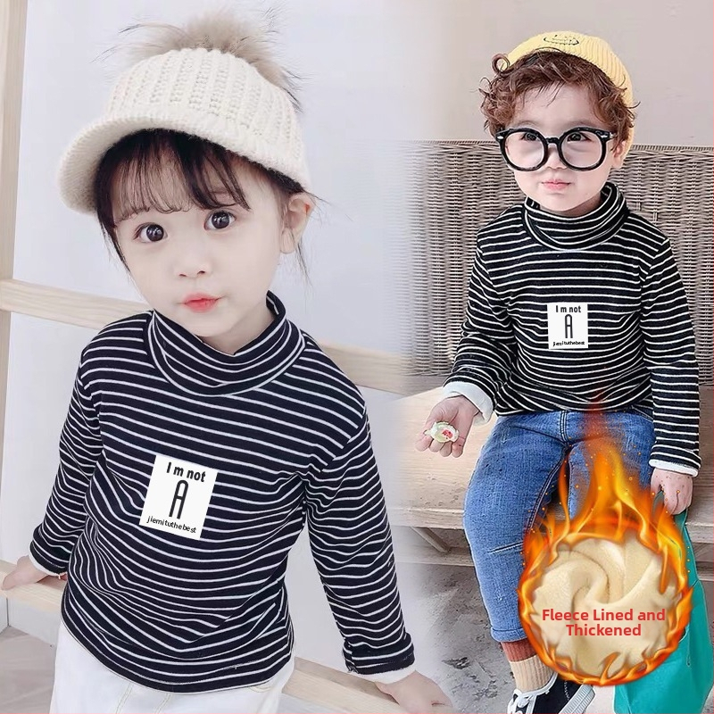 Vaikų fleece apsauginis šiltas viršutinis su pusaukliu kaklu, ilgomis rankovėmis, 95% poliesteris