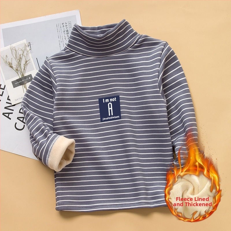 Vaikų fleece apsauginis šiltas viršutinis su pusaukliu kaklu, ilgomis rankovėmis, 95% poliesteris