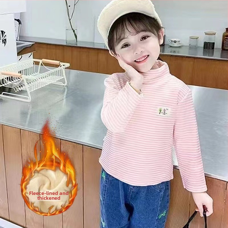 Vaikų fleece apsauginis šiltas viršutinis su pusaukliu kaklu, ilgomis rankovėmis, 95% poliesteris