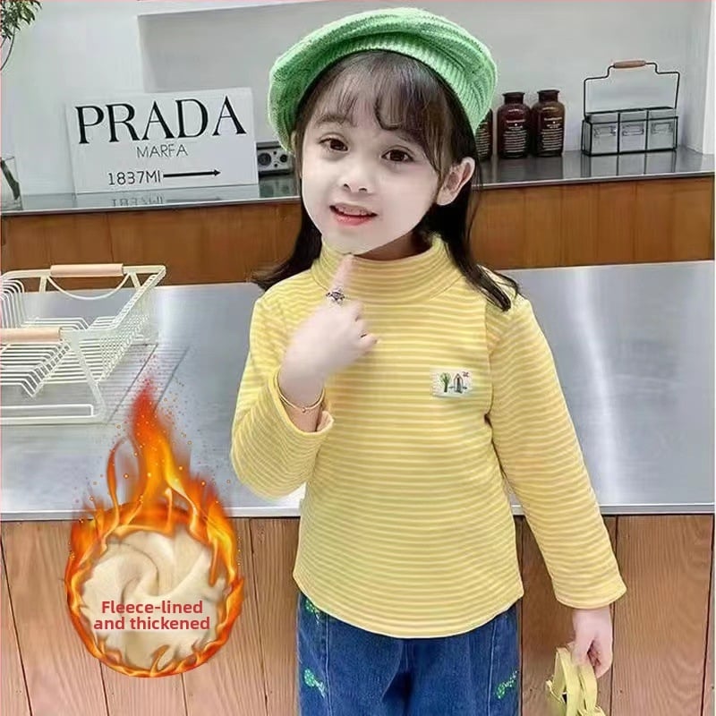 Vaikų fleece apsauginis šiltas viršutinis su pusaukliu kaklu, ilgomis rankovėmis, 95% poliesteris