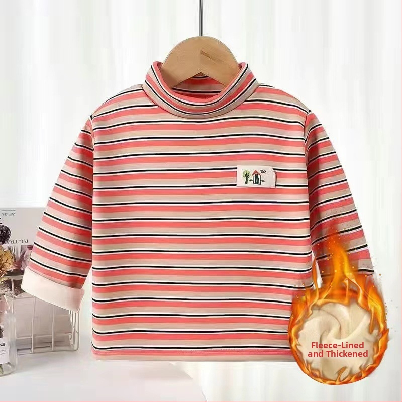 Vaikų fleece apsauginis šiltas viršutinis su pusaukliu kaklu, ilgomis rankovėmis, 95% poliesteris