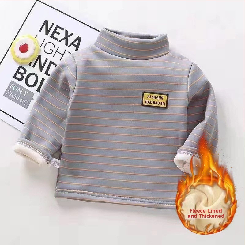 Vaikų fleece apsauginis šiltas viršutinis su pusaukliu kaklu, ilgomis rankovėmis, 95% poliesteris