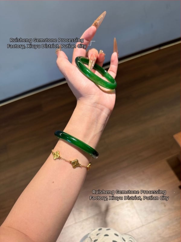 Stiklo apyrankė, Zhuozhi bracelet prekės ženklas, poliruotas paviršius, kinų stilius, literatūrinis retro