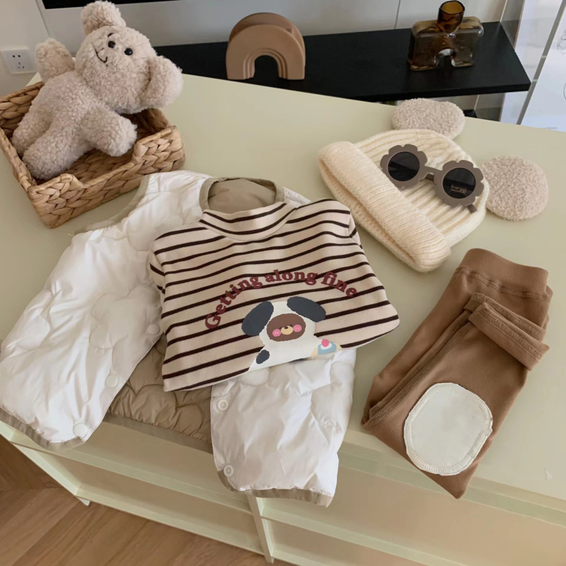 Vaikų marškinėliai su Korėjos stiliumi, veliūro audinys, ilgomis rankovėmis, stačias kaklas, žiemos-rudens