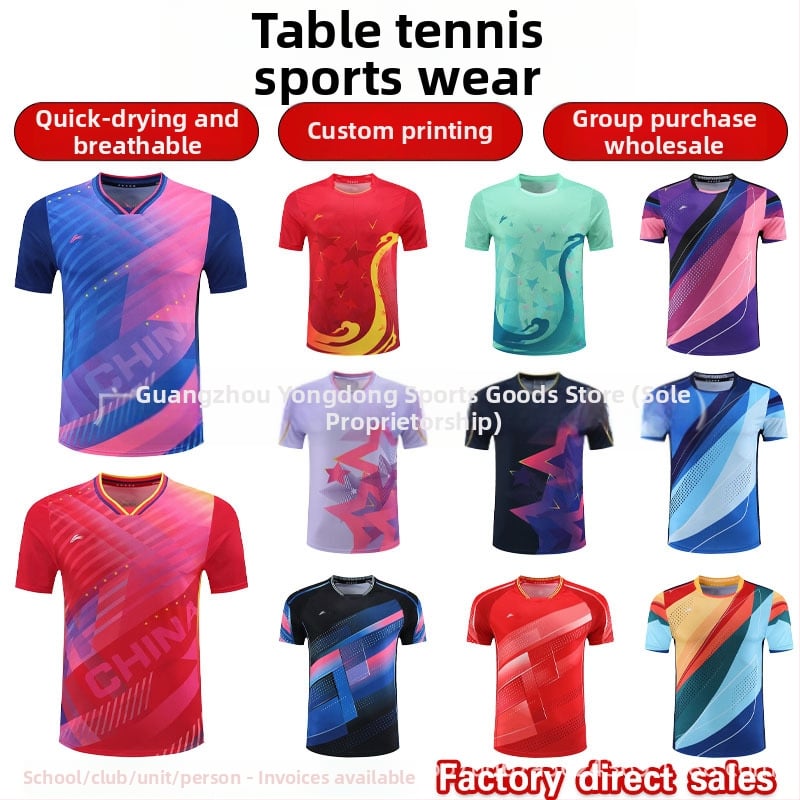 Stalo teniso komplektas, unisex, greitai džiūstantis poliesteris, visiems metų laikams, suaugusiems ir vaikams, individualus spausdinimas įtrauktas