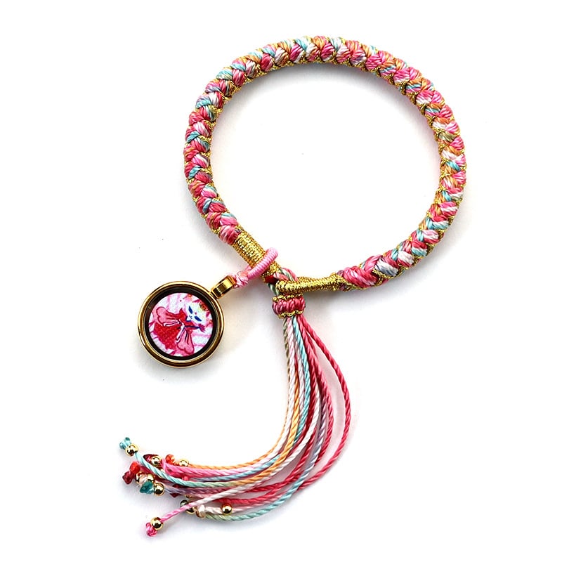 Apyrankė su drakono žvynų mazgu, Tibeto įkvėpta dizainas, rankomis pintas virvės, unisex, etninio stiliaus