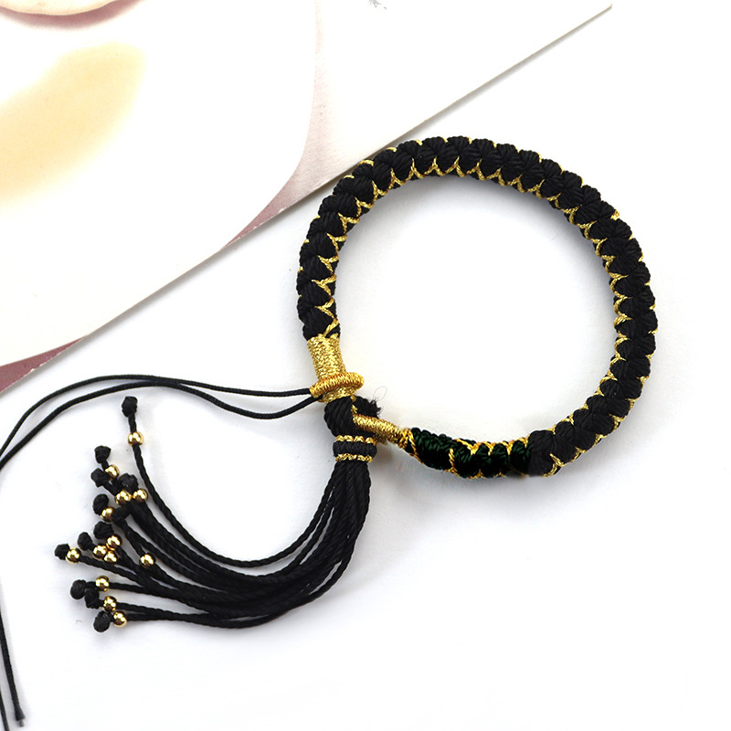 Apyrankė su drakono žvynų mazgu, Tibeto įkvėpta dizainas, rankomis pintas virvės, unisex, etninio stiliaus