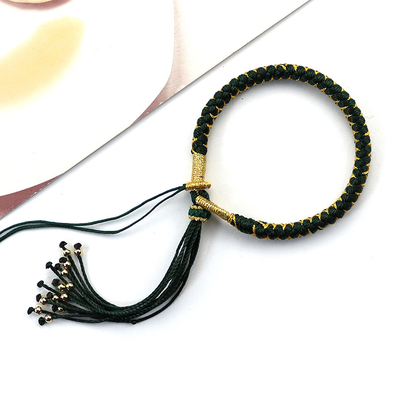 Apyrankė su drakono žvynų mazgu, Tibeto įkvėpta dizainas, rankomis pintas virvės, unisex, etninio stiliaus