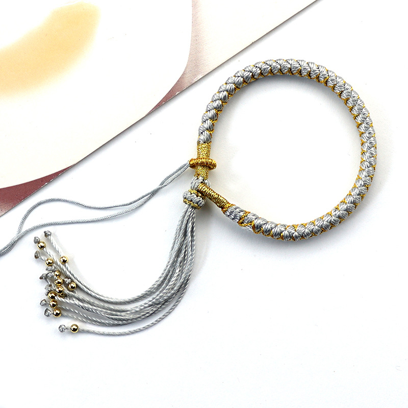 Apyrankė su drakono žvynų mazgu, Tibeto įkvėpta dizainas, rankomis pintas virvės, unisex, etninio stiliaus