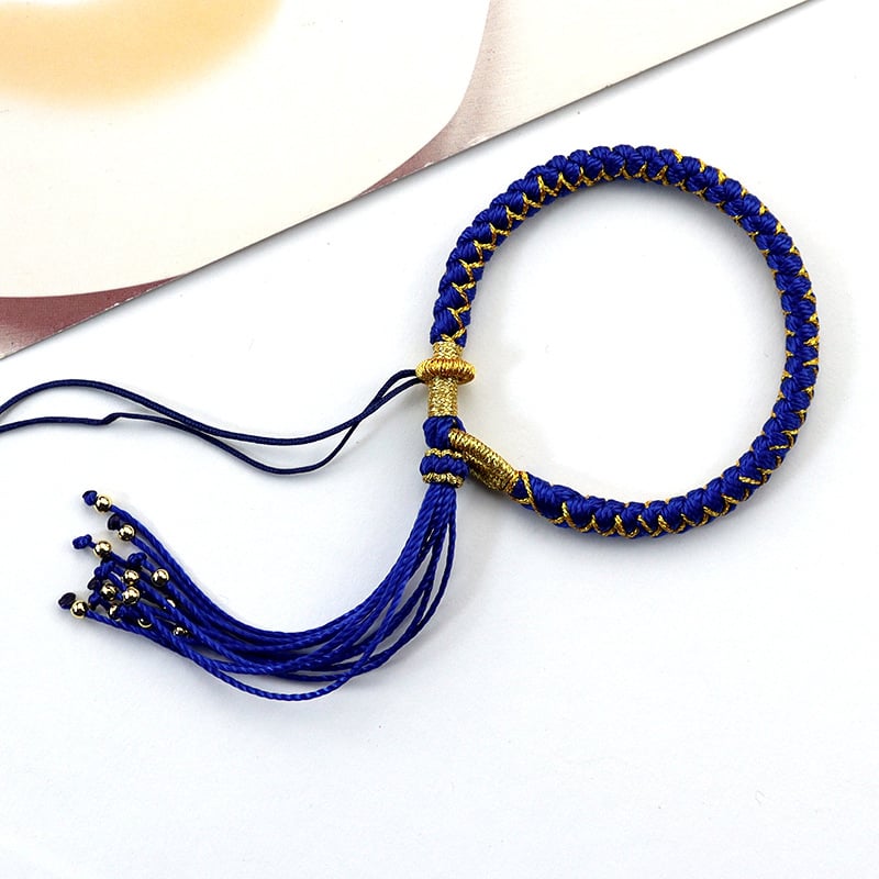 Apyrankė su drakono žvynų mazgu, Tibeto įkvėpta dizainas, rankomis pintas virvės, unisex, etninio stiliaus