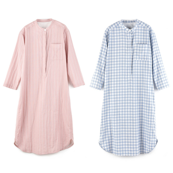 Duga noćna haljina u indijskom stilu, 100% pamuk, dugi rukavi, bez ovratnika (Materijal: 100% pamuk; Stil: indijski; Rukavi: dugi; Ovratnik: bez; Gustoća tkanine: 141–160 g/m2)