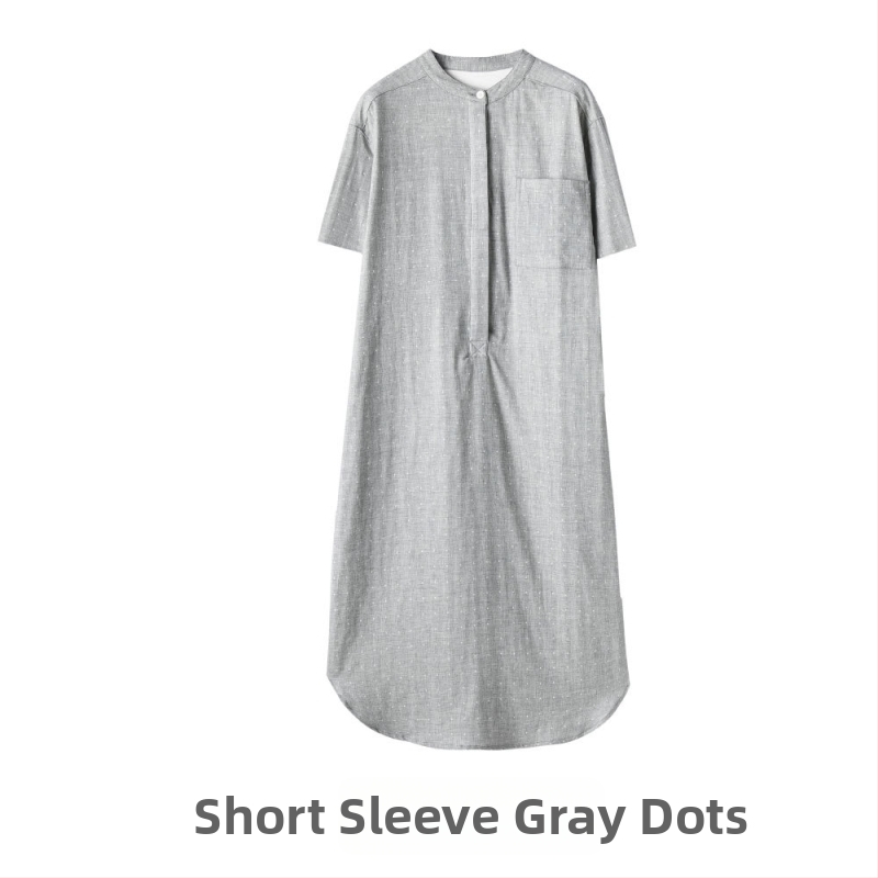 Duga noćna haljina u indijskom stilu, 100% pamuk, dugi rukavi, bez ovratnika (Materijal: 100% pamuk; Stil: indijski; Rukavi: dugi; Ovratnik: bez; Gustoća tkanine: 141–160 g/m2)