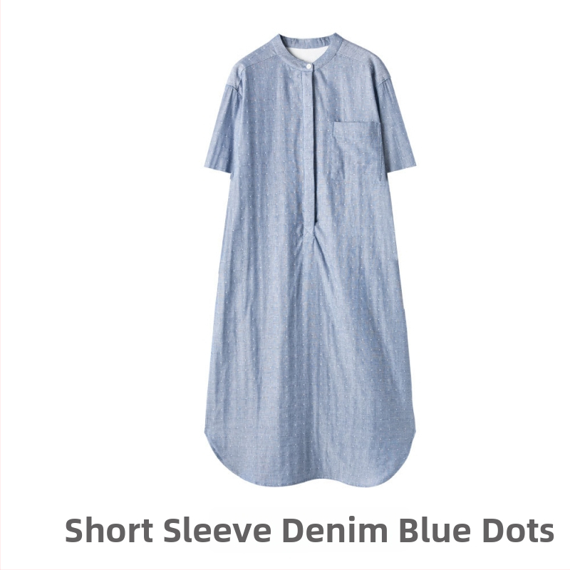 Duga noćna haljina u indijskom stilu, 100% pamuk, dugi rukavi, bez ovratnika (Materijal: 100% pamuk; Stil: indijski; Rukavi: dugi; Ovratnik: bez; Gustoća tkanine: 141–160 g/m2)