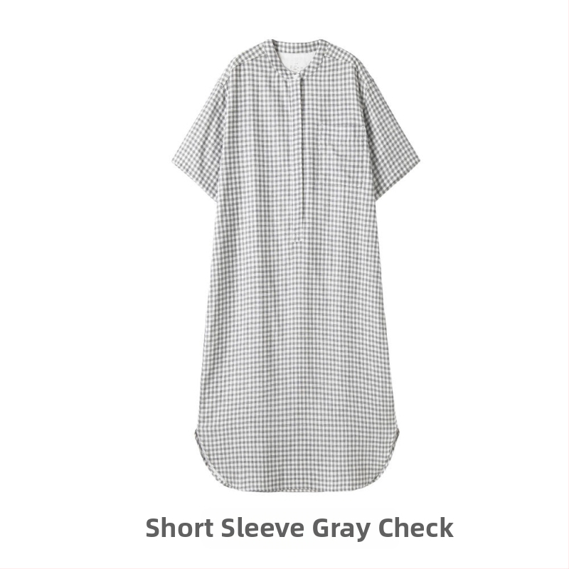 Duga noćna haljina u indijskom stilu, 100% pamuk, dugi rukavi, bez ovratnika (Materijal: 100% pamuk; Stil: indijski; Rukavi: dugi; Ovratnik: bez; Gustoća tkanine: 141–160 g/m2)