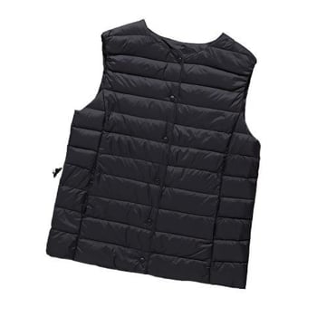 Pūkinė liemenė, lengvas Chenille audinys, baltų ančių pūkų užpildas, siaura silueta, apvali kaklo iškirptė