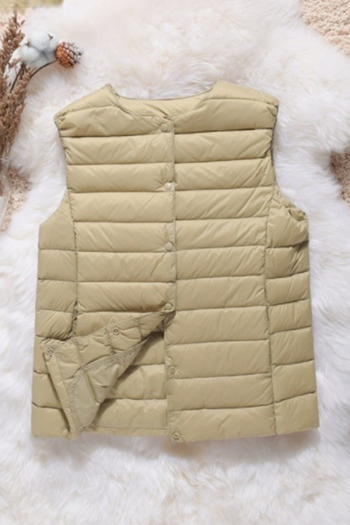 Pūkinė liemenė, lengvas Chenille audinys, baltų ančių pūkų užpildas, siaura silueta, apvali kaklo iškirptė