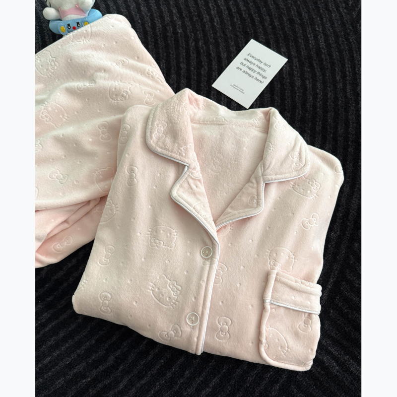 Pijamale pentru femei, stil fustă, design etnic, țesătură din bumbac țesut, mâneci lungi