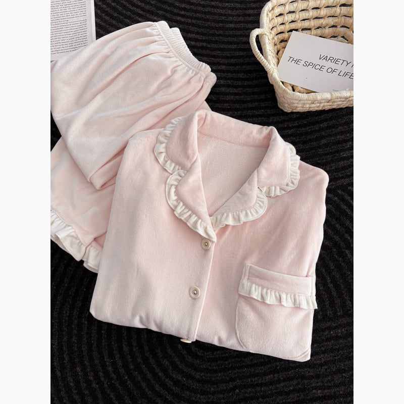 Pijamale pentru femei, stil fustă, design etnic, țesătură din bumbac țesut, mâneci lungi