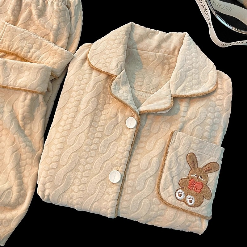 Pijamale pentru femei, stil fustă, design etnic, țesătură din bumbac țesut, mâneci lungi