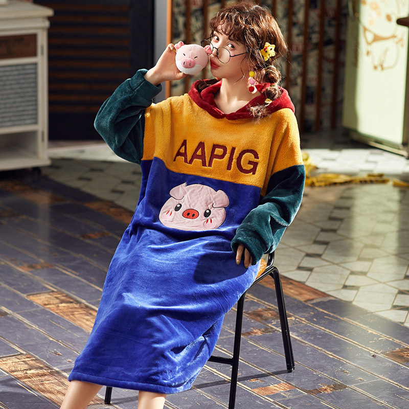 Set pijama din flanelă – stil dulce și drăguț, guler rotund, mâneci lungi, pantaloni, poliester 95–100%