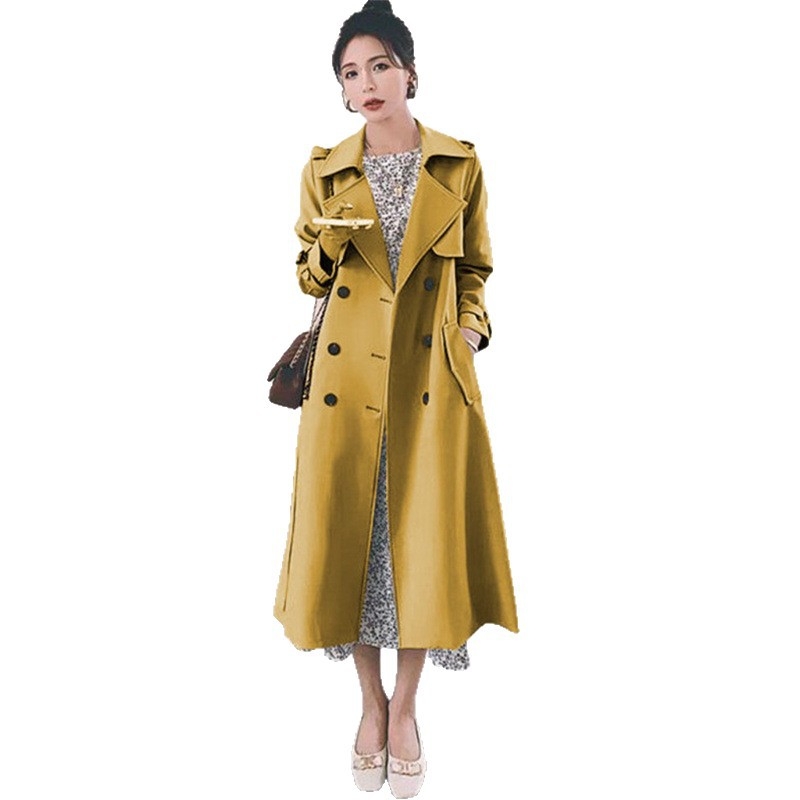 Γυναικείο παλτό τρέντς — Slim Fit, Μεσαίου μήκους, Διπλής σειράς κουμπιά, Spandex ύφασμα, Άνοιξη 2026