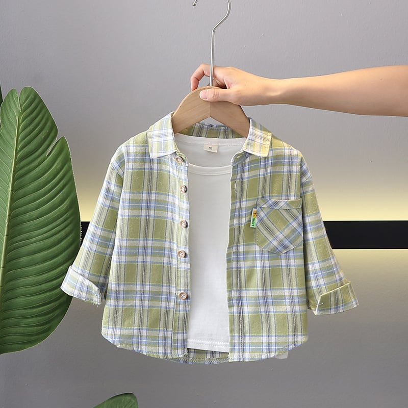 Vaikų marškiniai su ilgomis rankovėmis ir revero apykakle, 100% medvilnė, gyvūnų/animacinis raštas, Korėjos stiliaus, amžius 1–3 metai