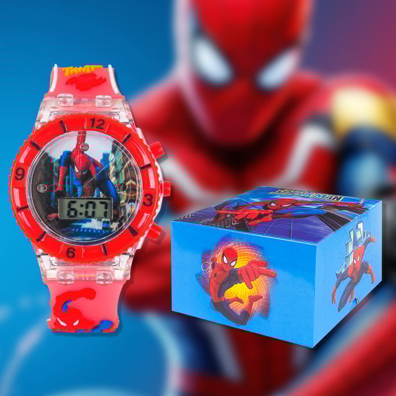 Elektroniska bērnu pulkstenis ar gaismu un mūziku, multfilmas dizains; kustība: elektroniska; ūdensizturība: Nē; korpuss: plastmasa; siksna: plastmasa; spogulis: plastmasa