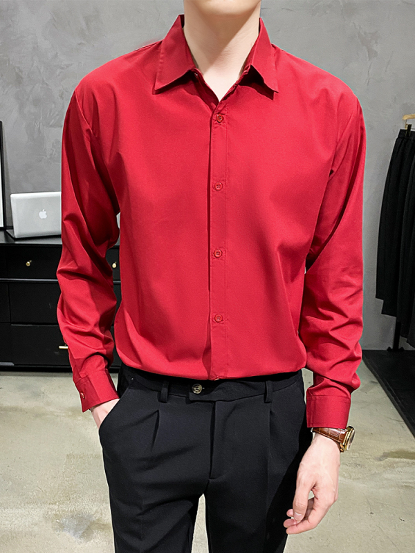 Cămașă bărbătească slim fit, mâneci lungi, poliester, fără călcare, anti-șifonare, stil business casual