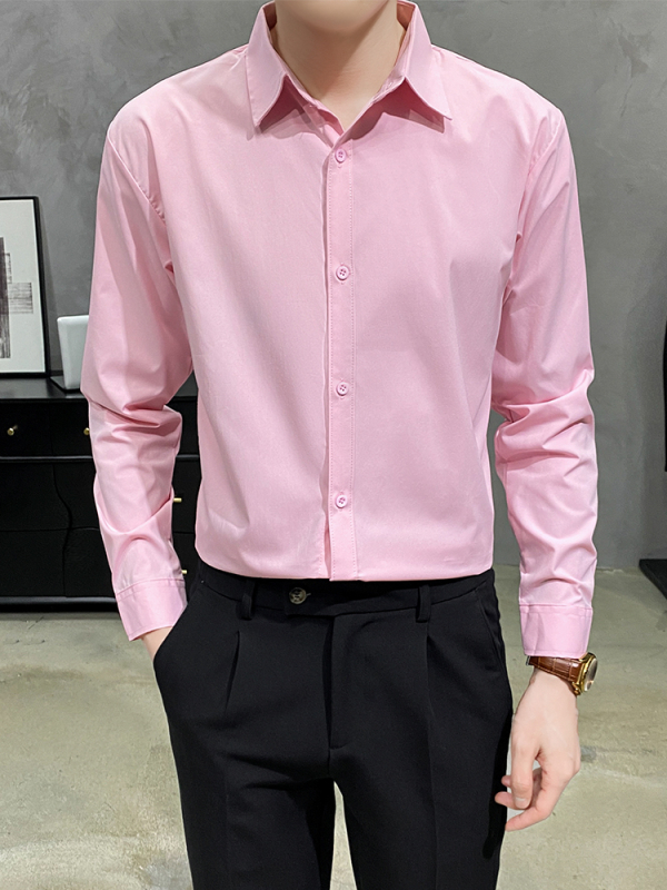 Cămașă bărbătească slim fit, mâneci lungi, poliester, fără călcare, anti-șifonare, stil business casual