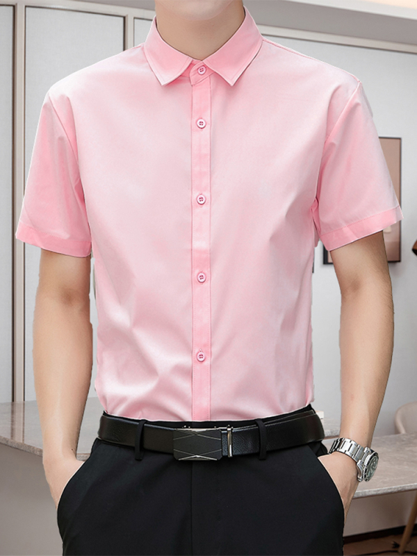 Cămașă bărbătească slim fit, mâneci lungi, poliester, fără călcare, anti-șifonare, stil business casual