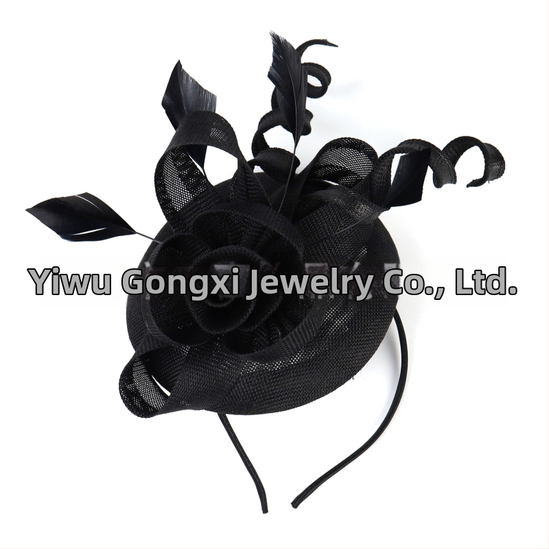 Rokām darināts spirālveida matu aksesuārs no mākslīgās konopes, ar vienas zobu spraudni, līgavām un ballēm