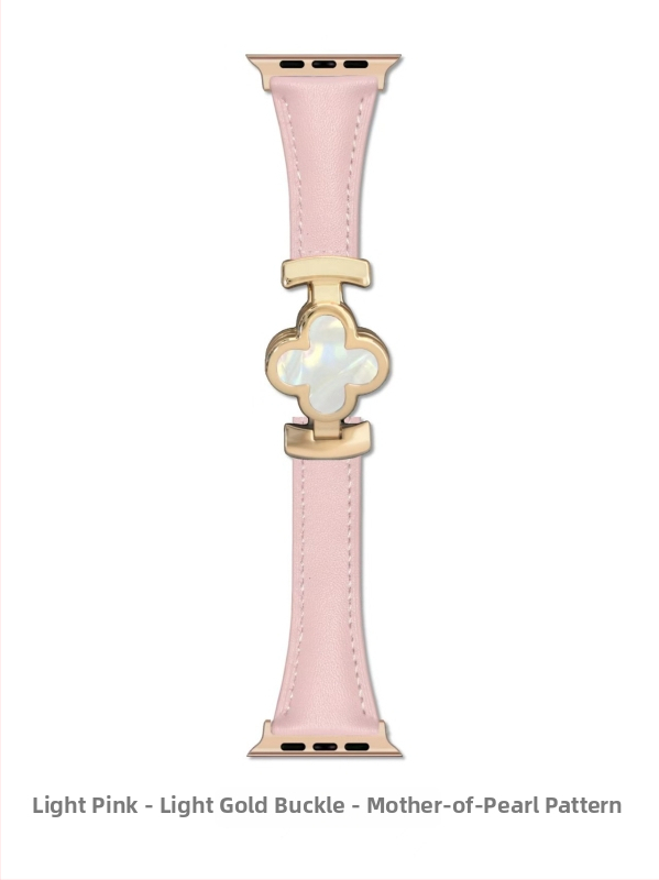 Brățară pentru ceas din piele naturală, cu cataramă magnetică în formă de trifoi cu patru foi, pentru Apple Watch, compatibilă cu modelele 6–11, lățimea conectării 18/20/22 mm, greutate aproximativ 20 g, lansare în 2025