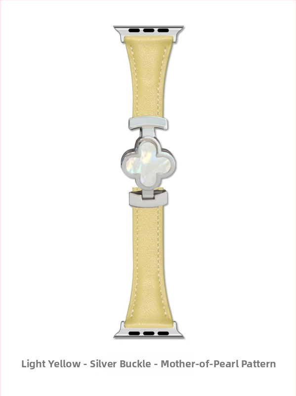 Brățară pentru ceas din piele naturală, cu cataramă magnetică în formă de trifoi cu patru foi, pentru Apple Watch, compatibilă cu modelele 6–11, lățimea conectării 18/20/22 mm, greutate aproximativ 20 g, lansare în 2025