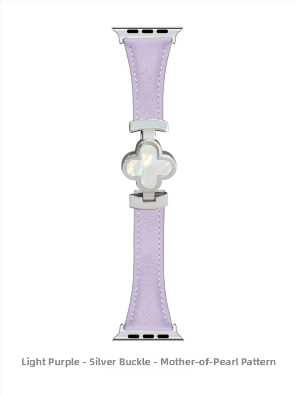 Brățară pentru ceas din piele naturală, cu cataramă magnetică în formă de trifoi cu patru foi, pentru Apple Watch, compatibilă cu modelele 6–11, lățimea conectării 18/20/22 mm, greutate aproximativ 20 g, lansare în 2025