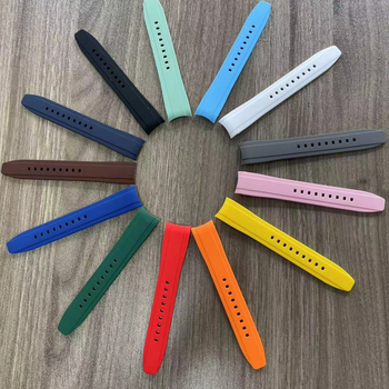 Brățară de ceas din silicon Huahang — compatibilă cu seria Omega x Swatch, design planetă-lună în arc