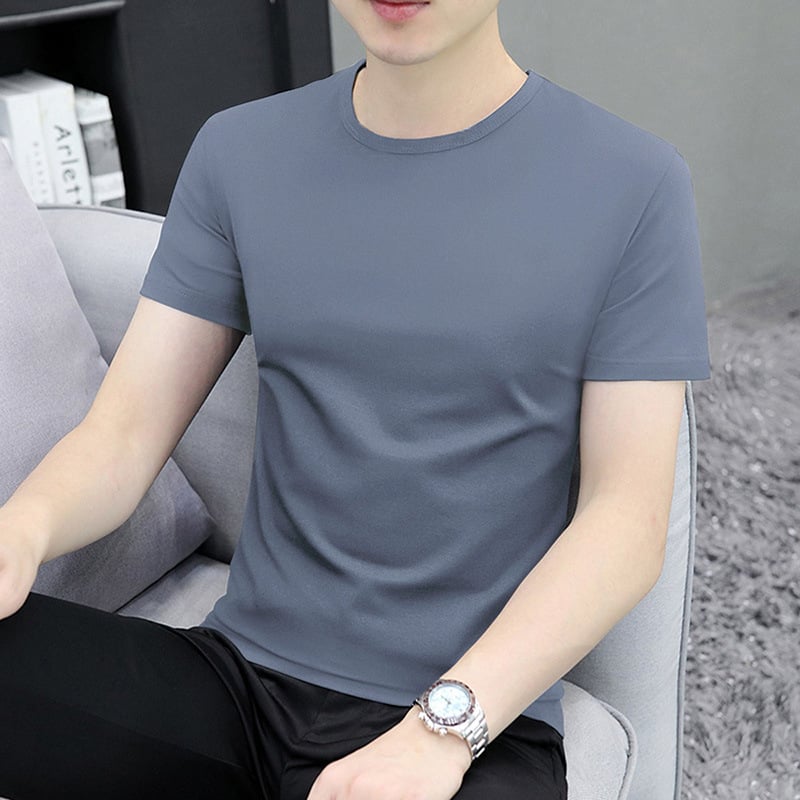 Majica kratkih rukava od češćenog pamuka 91–95%, klasičan slim kroj, okrugli izrez