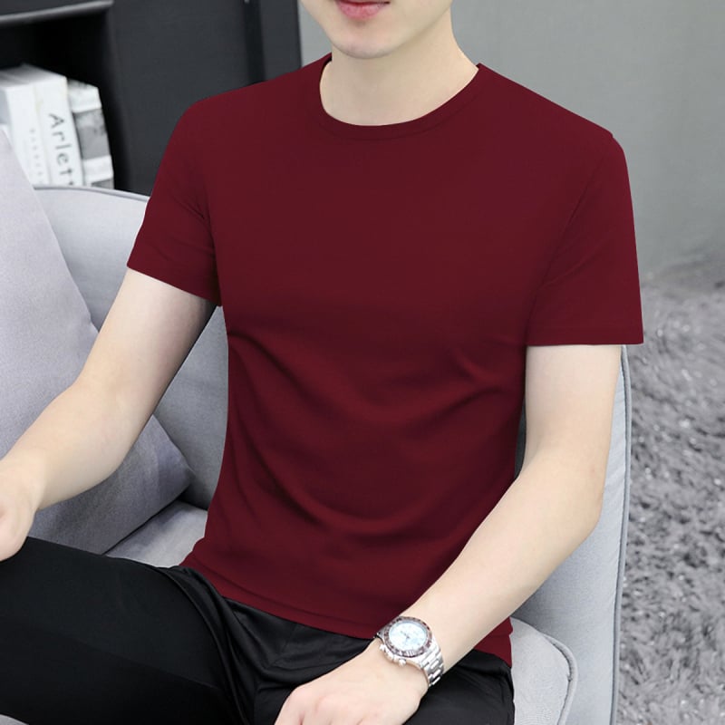 Majica kratkih rukava od češćenog pamuka 91–95%, klasičan slim kroj, okrugli izrez