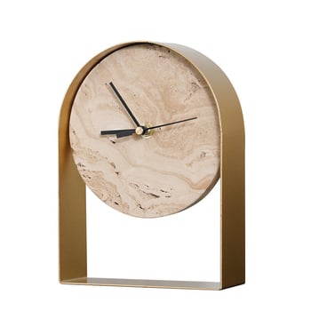 Irodai asztali dekorációs óra — könnyed luxus modern stílus, fém-márvány kivitelezés, polírozott, félig manuális és félig mechanikus kivitelezés