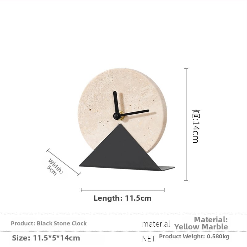 Irodai asztali dekorációs óra — könnyed luxus modern stílus, fém-márvány kivitelezés, polírozott, félig manuális és félig mechanikus kivitelezés