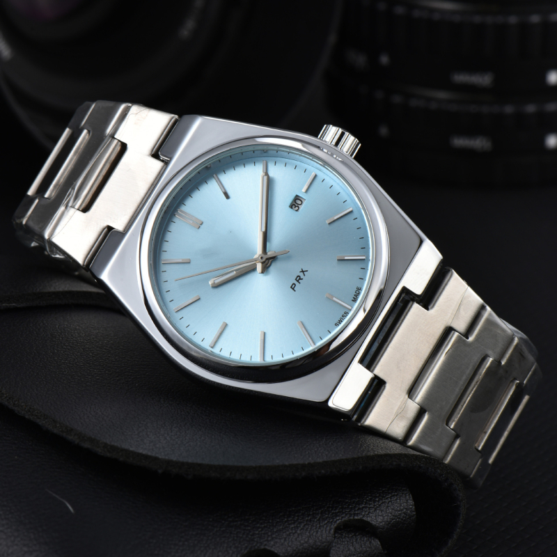 Ceas mecanic pentru bărbați PRX seria, rezistent la apă 30M, afișaj analog, carcasă și curea din aliaj