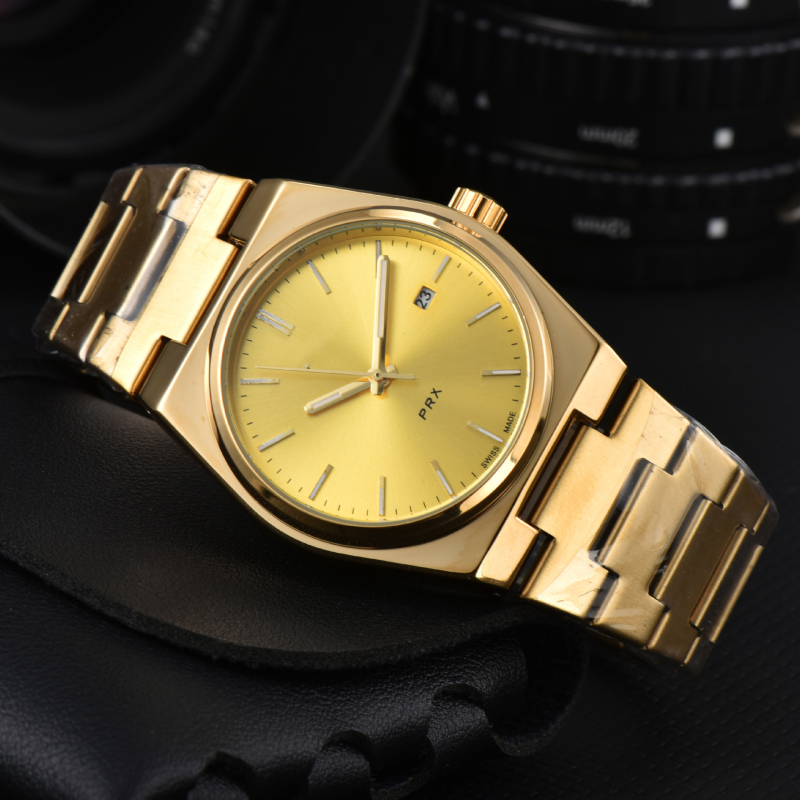 Ceas mecanic pentru bărbați PRX seria, rezistent la apă 30M, afișaj analog, carcasă și curea din aliaj