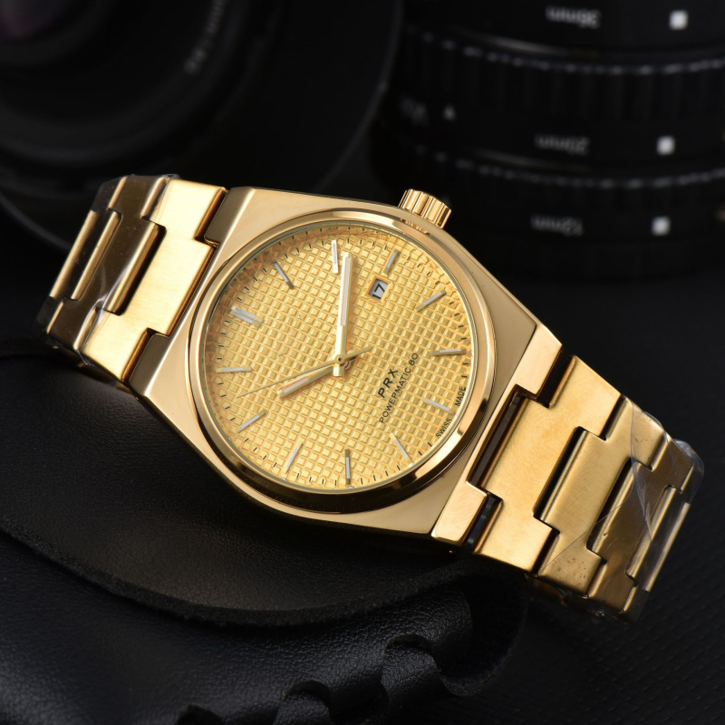 Ceas mecanic pentru bărbați PRX seria, rezistent la apă 30M, afișaj analog, carcasă și curea din aliaj