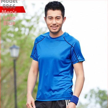 Πολυεστερική κοντομάνικη μπλούζα με στρογγυλό λαιμό, γρήγορο στέγνωμα και διαπνοή